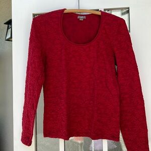 J Jill stretch fabric long sleeved red top M